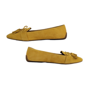 Talbots Francesca Bow Tie Amber Gold Flats Size 7.5