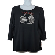 Karen Scott Woman Bicycle & Hearts Shirt - NWT