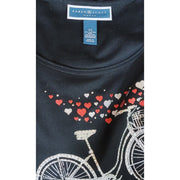 Karen Scott Woman Bicycle & Hearts Shirt - NWT