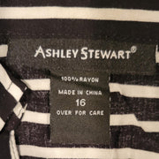 Ashley Stewart Striped Roll-Up Blouse