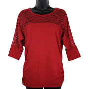 BCX Lace Shoulder Top