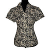 ALFANI Short Sleeve Floral Blouse Size 4 Front View